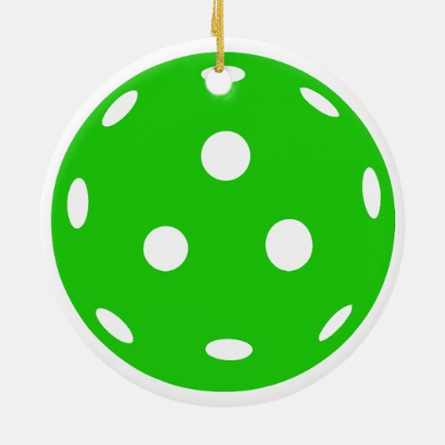 Red and Green Pickleballs Christmas Ceramic Ornament