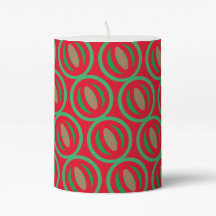 Red and Green Pillar Candle