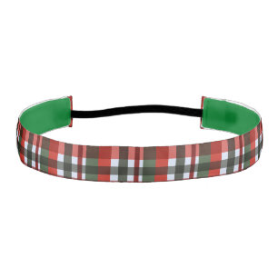 Red and Green Plaid Christmas Non-Slip Headband