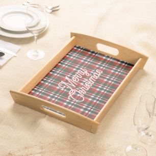 Red and Green Plaid Christmas Serving Tray