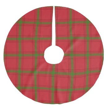 Red And Green Plaid Christmas Tree Skirt by ChristmasBellsRing at Zazzle