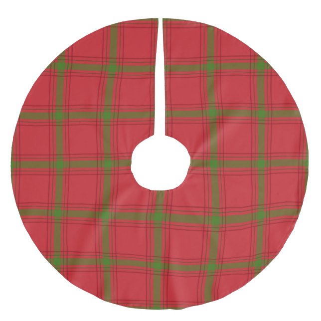 Red and Green Plaid Christmas Tree Skirt (Front)