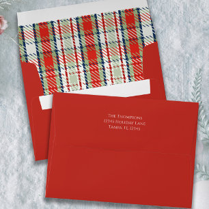 Red and Green Plaid Classic Custom  Envelope