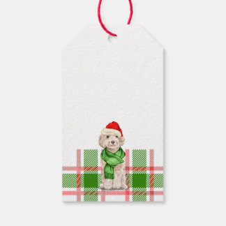 Red and Green Plaid Cockapoo Christmas Dog Gift Ta Tags