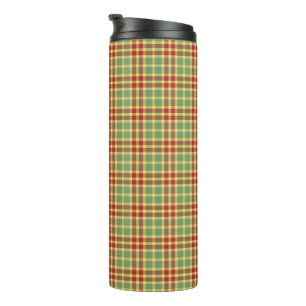 Red and Green Plaid Customizable  Thermal Tumbler