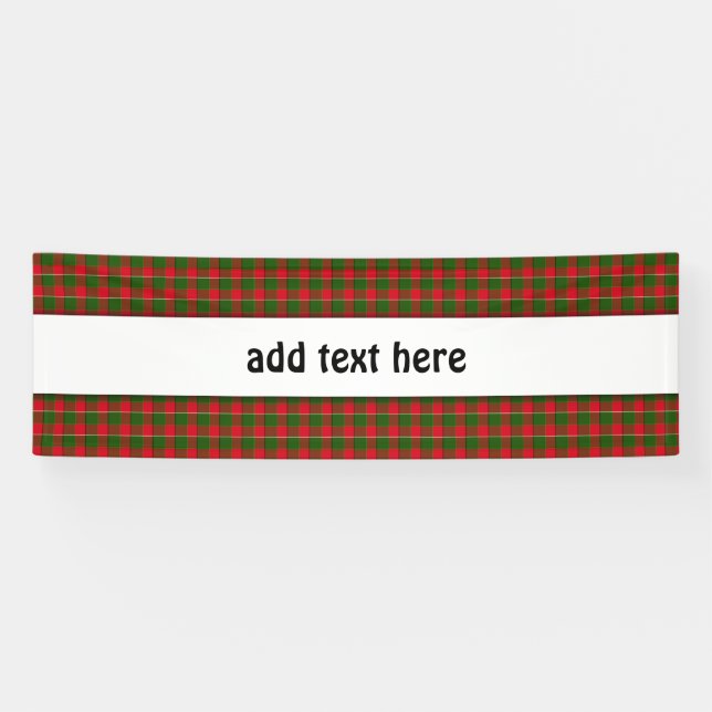 Red And Green Plaid Fabric Background Banner (Horizontal)