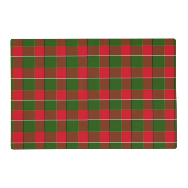 Red And Green Plaid Fabric Background Placemat (Front)