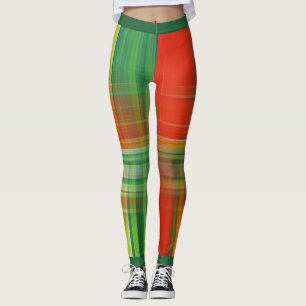 Red and Green Plaid Leggings