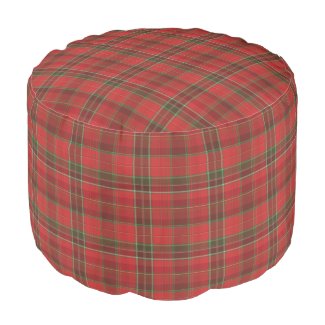Red and Green Plaid Pouf