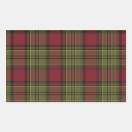 Red and Green Plaid Rectangular Sticker