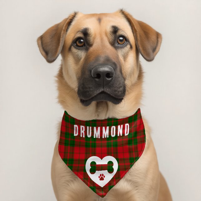 Red and Green Plaid Rustic Tartan Custom Pet Bandana Collar (Dog 2)