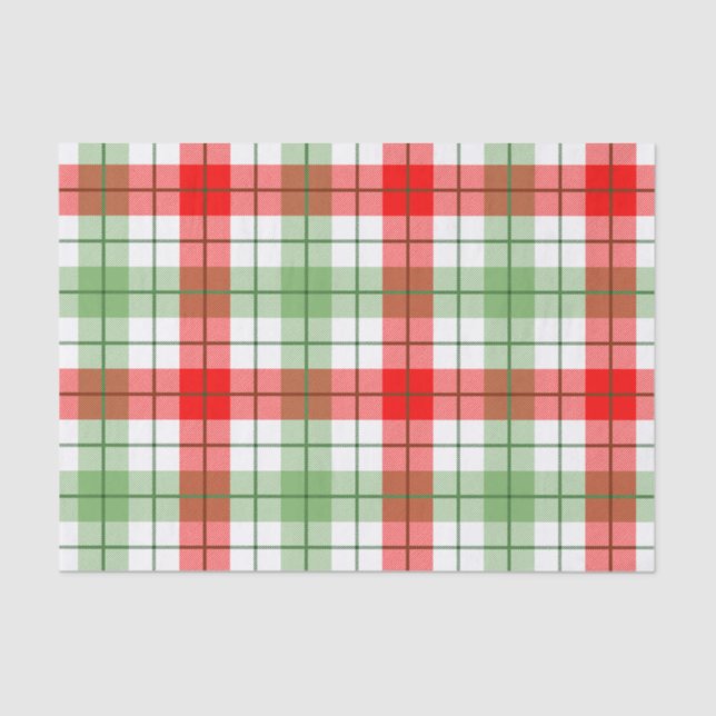 Red and Green Plaid Tissue Paper (Front)
