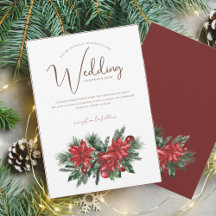 Red and Green Poinsettia Winter Wedding