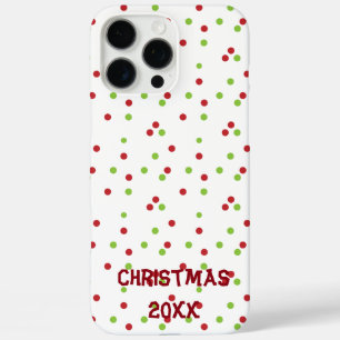 Red and Green Poka-dots on White iPhone 16 Pro Max Case