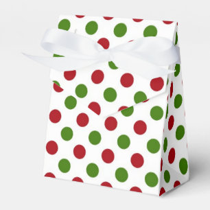 Red and green polka dots favor boxes