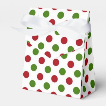 Red And Green Polka Dots Favor Boxes by HomeDecoration at Zazzle