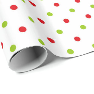 Red and green polka dots wrapping paper