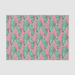 Red and Green Preppy Christmas Trees Tissue Paper