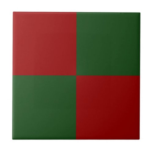 Red and Green Rectangles Ceramic Tile