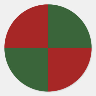 Red and Green Rectangles Classic Round Sticker