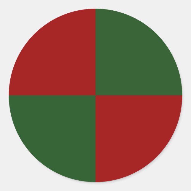 Red and Green Rectangles Classic Round Sticker (Front)