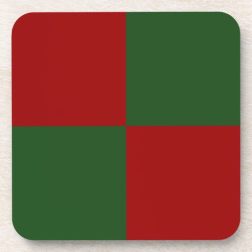 Red and Green Rectangles Drink Coaster