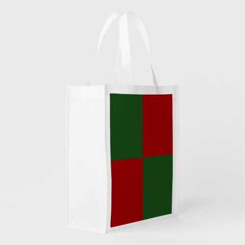 Red and Green Rectangles Grocery Bag