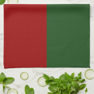 Red and Green Rectangles Kitchen Towel