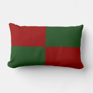 Red and Green Rectangles Lumbar Pillow