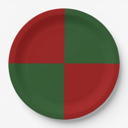 Red and Green Rectangles Paper Plates