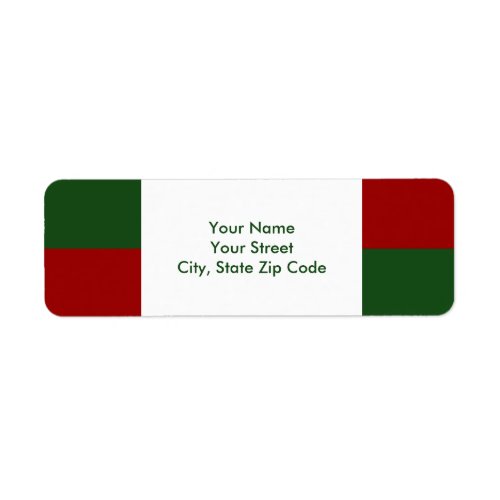 Red and Green Rectangles return address label