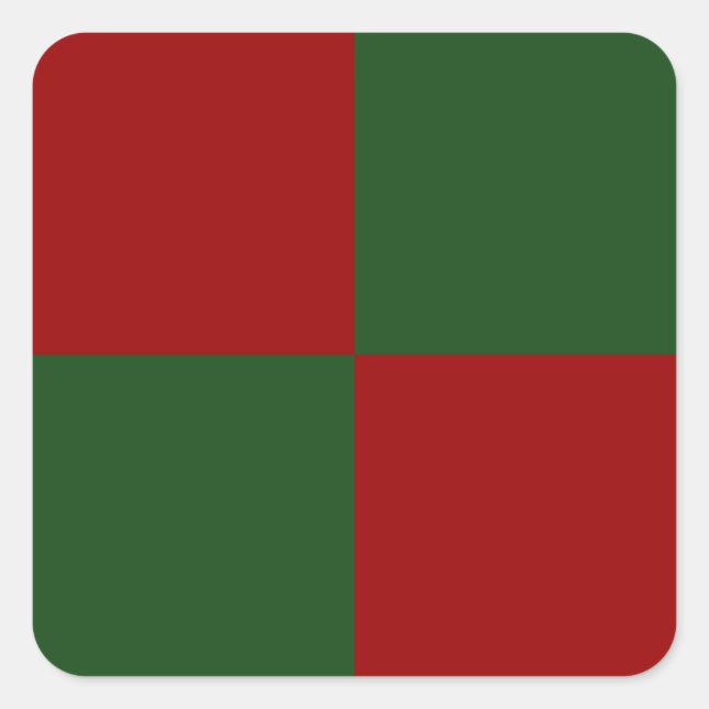 Red and Green Rectangles Square Sticker (Front)