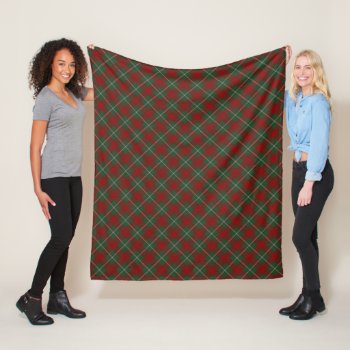 Red And Green Rustic Tartain Plaid Fleece Blanket by DP_Holidays at Zazzle