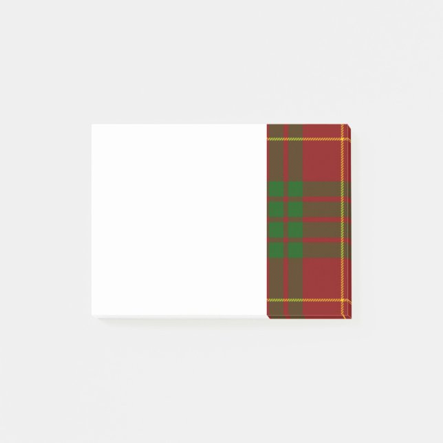 Red and Green Scottish Clan Cameron Tartan Post-it Notes (Front)