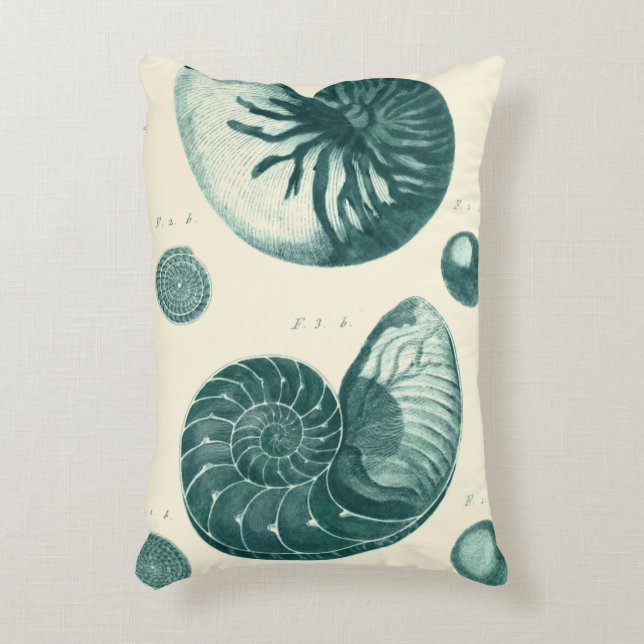 Red and Green Seashell Art Decorative Pillow (Front(Vertical))