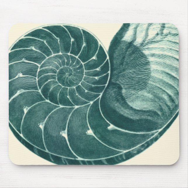 Red and Green Seashell Art Mouse Pad (Front)
