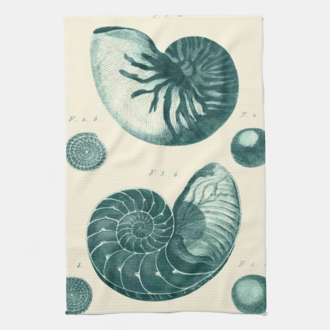 Red and Green Seashell Art Towel (Vertical)