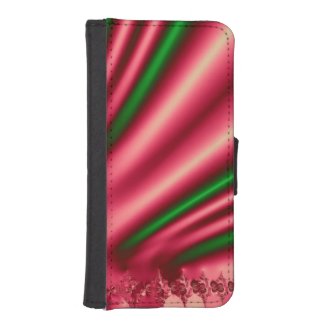 Red and Green Silk Fractal iPhone 5 Wallets