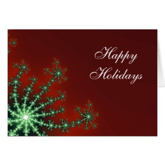 Red and Green Snowflake Business Christmas Card
