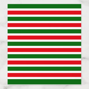 Red and Green Solid Stripes Christmas Envelope Liner