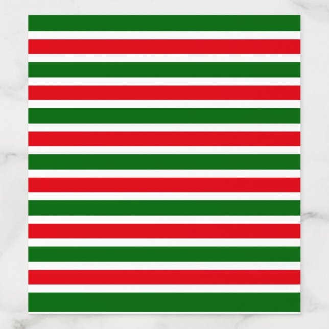 Red and Green Solid Stripes Christmas Envelope Liner (Design)
