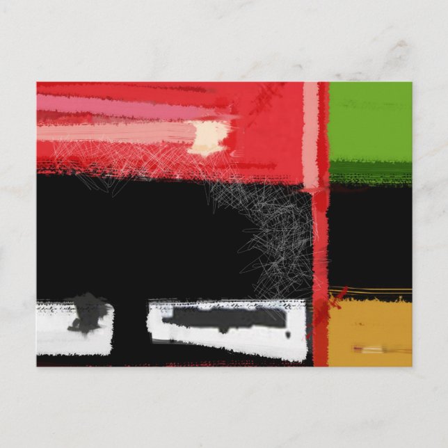 Red and Green Square Postcard (Front)