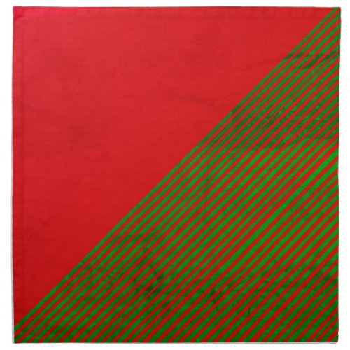 Red and Green Stripe Set of 4 Dinner Napkins