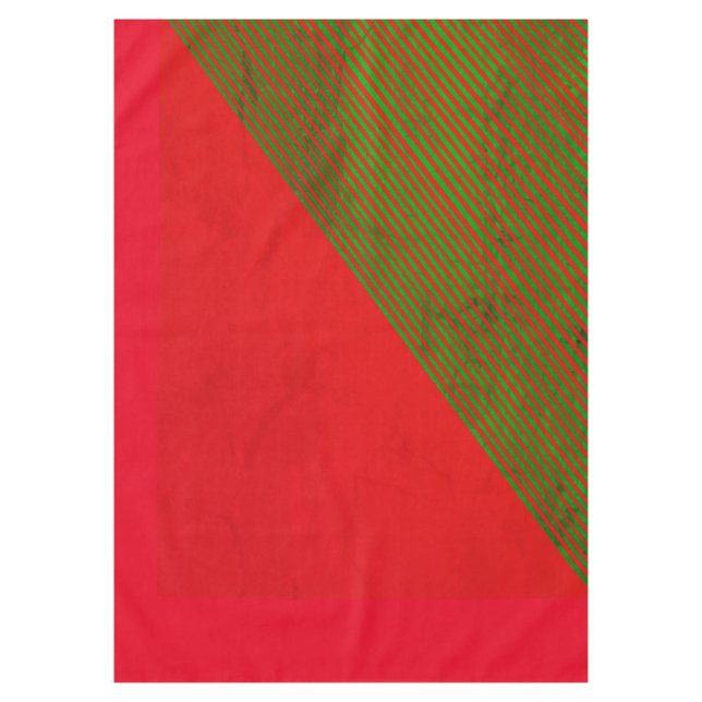 Red and Green Stripe Tablecloth (Front)