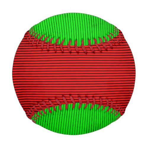 Red And Green Striped Baseball