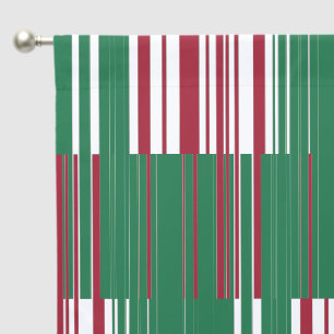 Red and Green Stripes Blackout Curtains