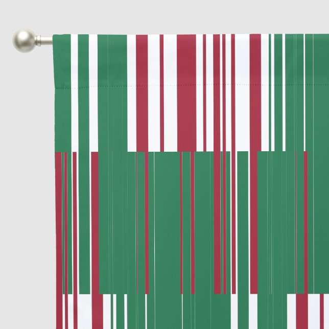 Red and Green Stripes Blackout Curtains (Pocket)