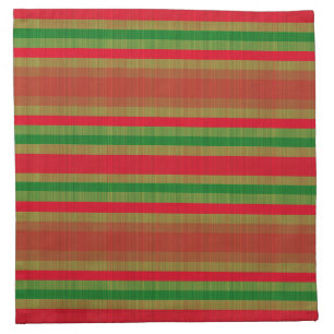 Red and Green Stripes Cloth Napkin