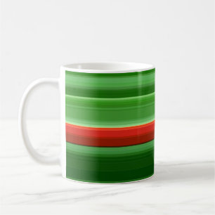 Red and Green Stripes Coffee Mug