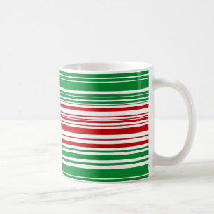 Red and Green Stripes Coffee Mug